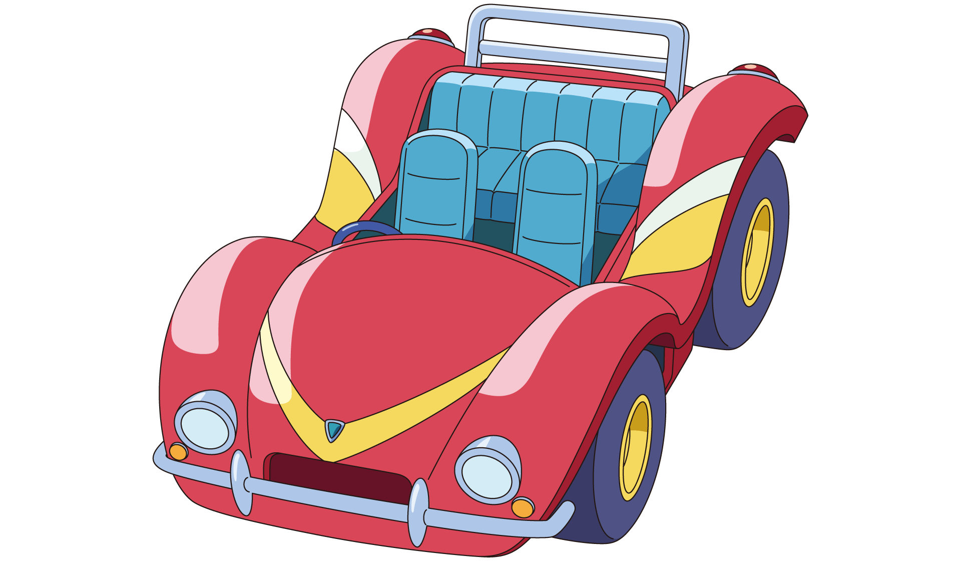 水中バギーのイラスト